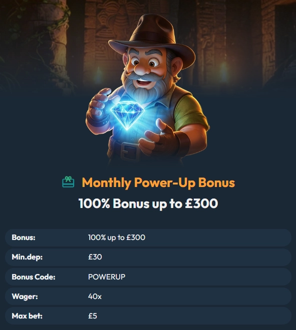 Slotorado Casino Monthly Power-Up Bonus offer
