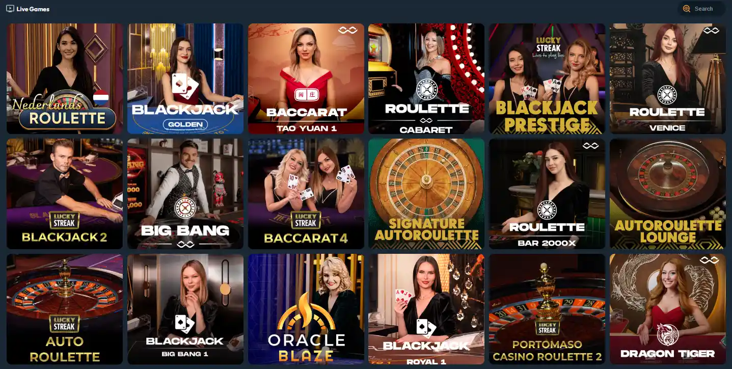 Slotorado Casino live dealer games lobby