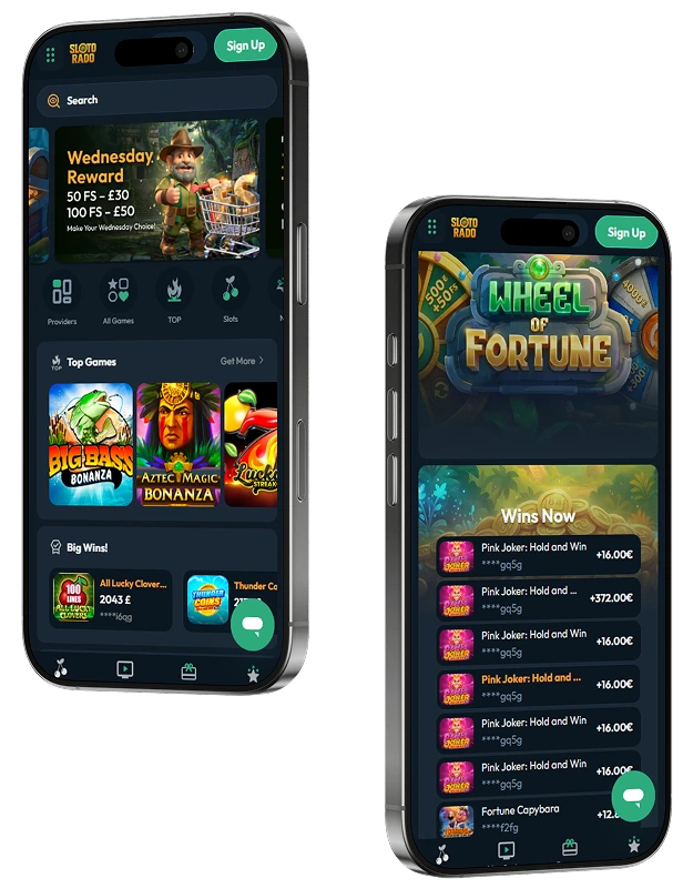 Slotorado Casino mobile version displayed on smartphones