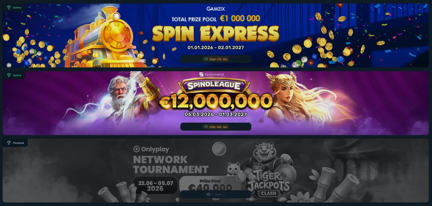 Slotorado Casino tournament promotions with Spin Express and Spinoleague